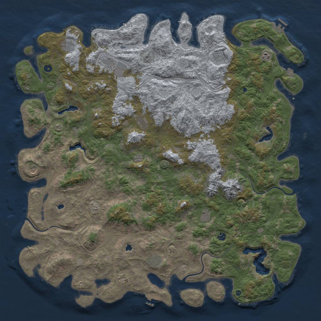 Rust Map: Procedural Map, Size: 6000, Seed: 1661713269, 17 Monuments