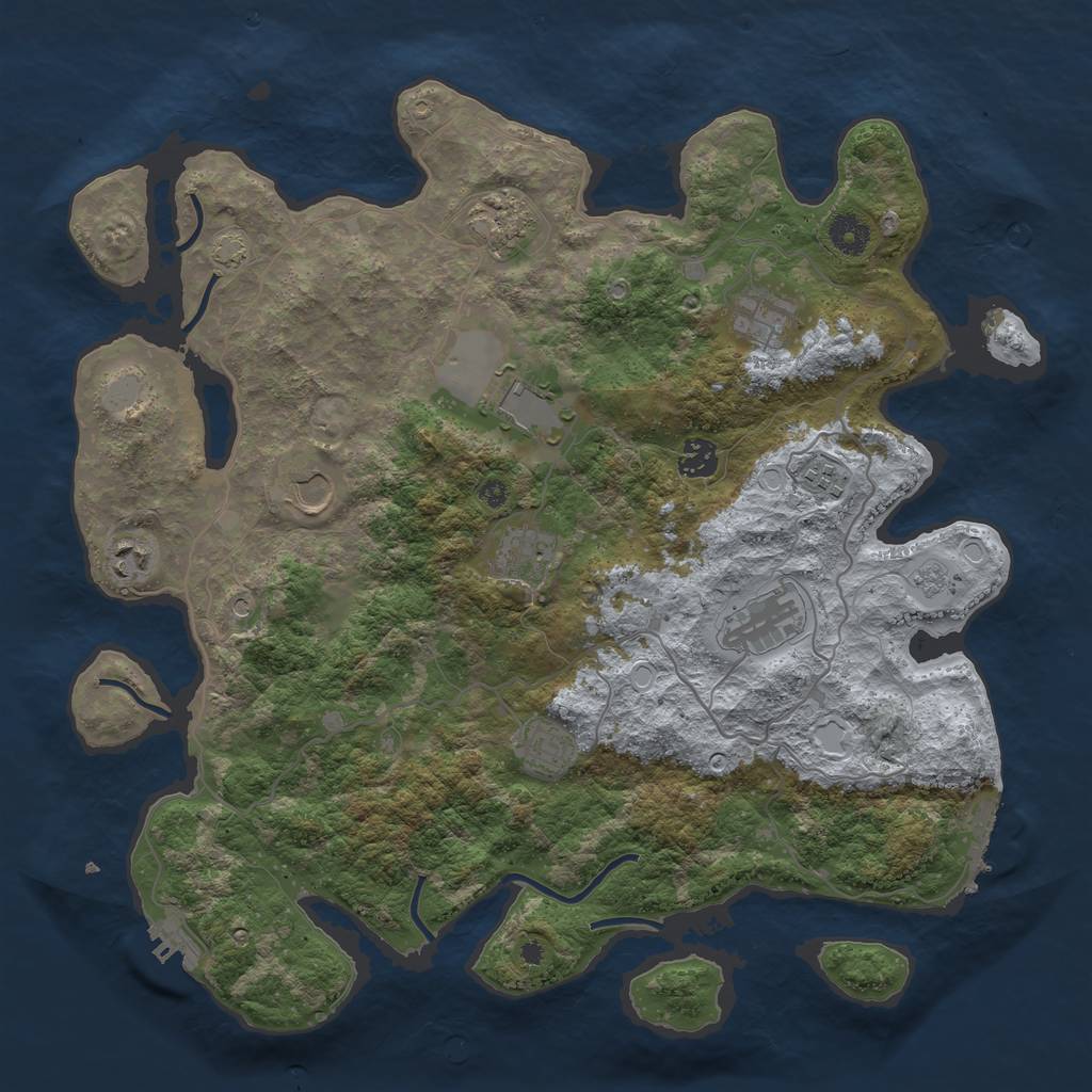 Rust Map: Procedural Map, Size: 4000, Seed: 6738243, 17 Monuments