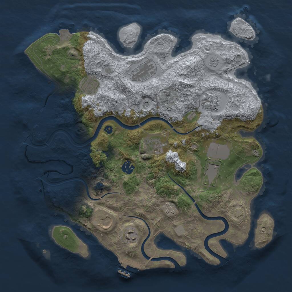 Rust Map: Procedural Map, Size: 3500, Seed: 193367246, 15 Monuments