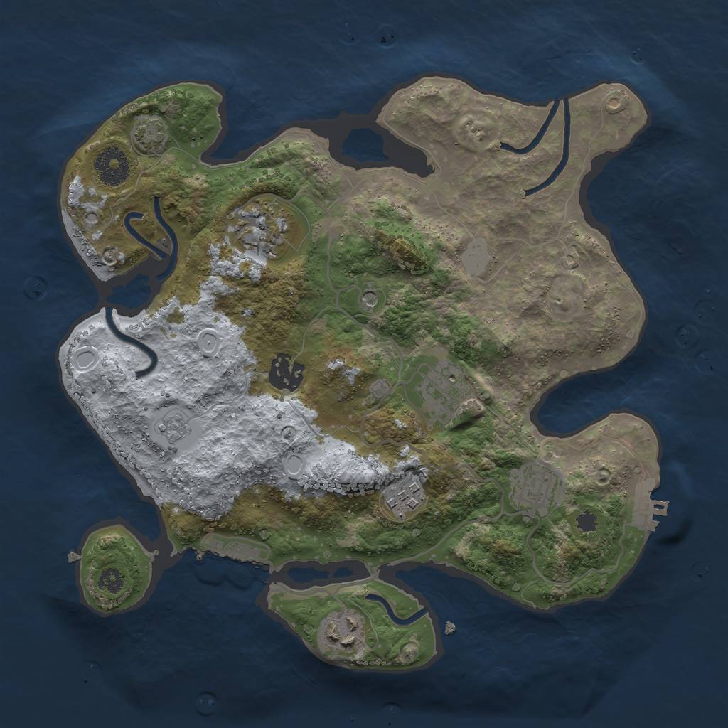 Rust Map: Procedural Map, Size: 3000, Seed: 24661, 13 Monuments