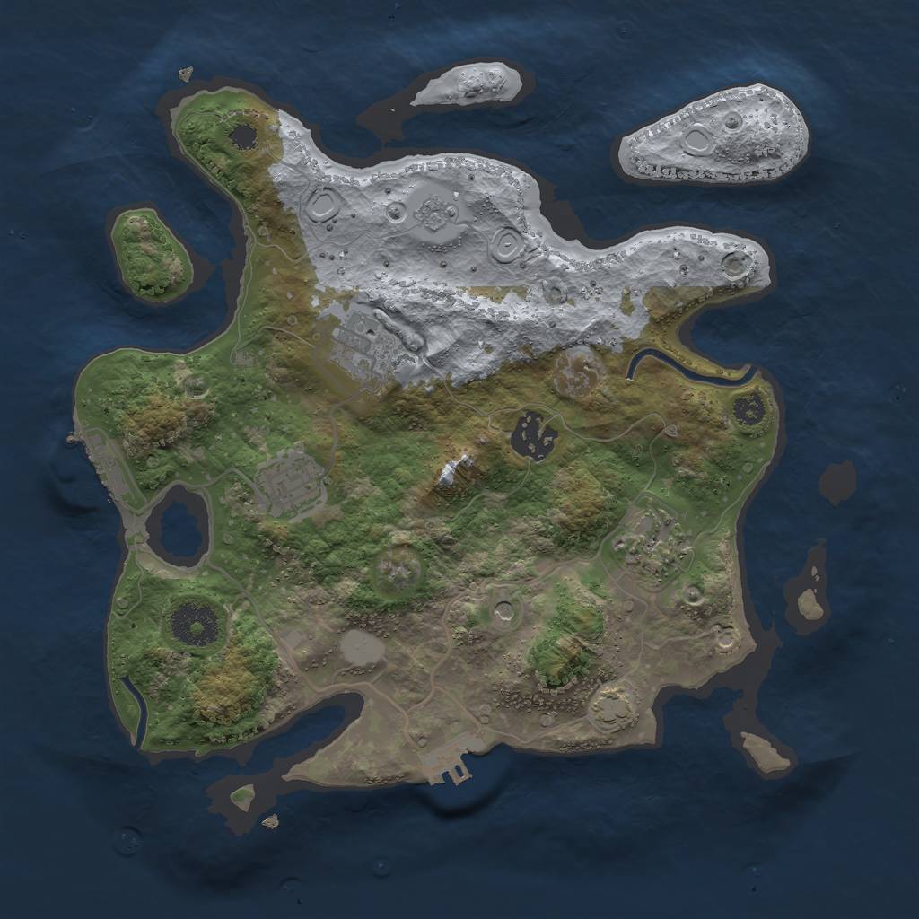 Rust Map: Procedural Map, Size: 3000, Seed: 2015040371, 11 Monuments