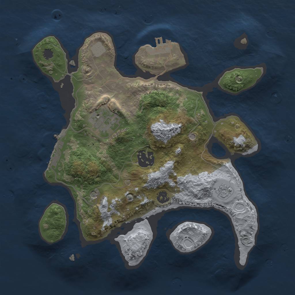 Rust Map: Procedural Map, Size: 2500, Seed: 7896758, 9 Monuments