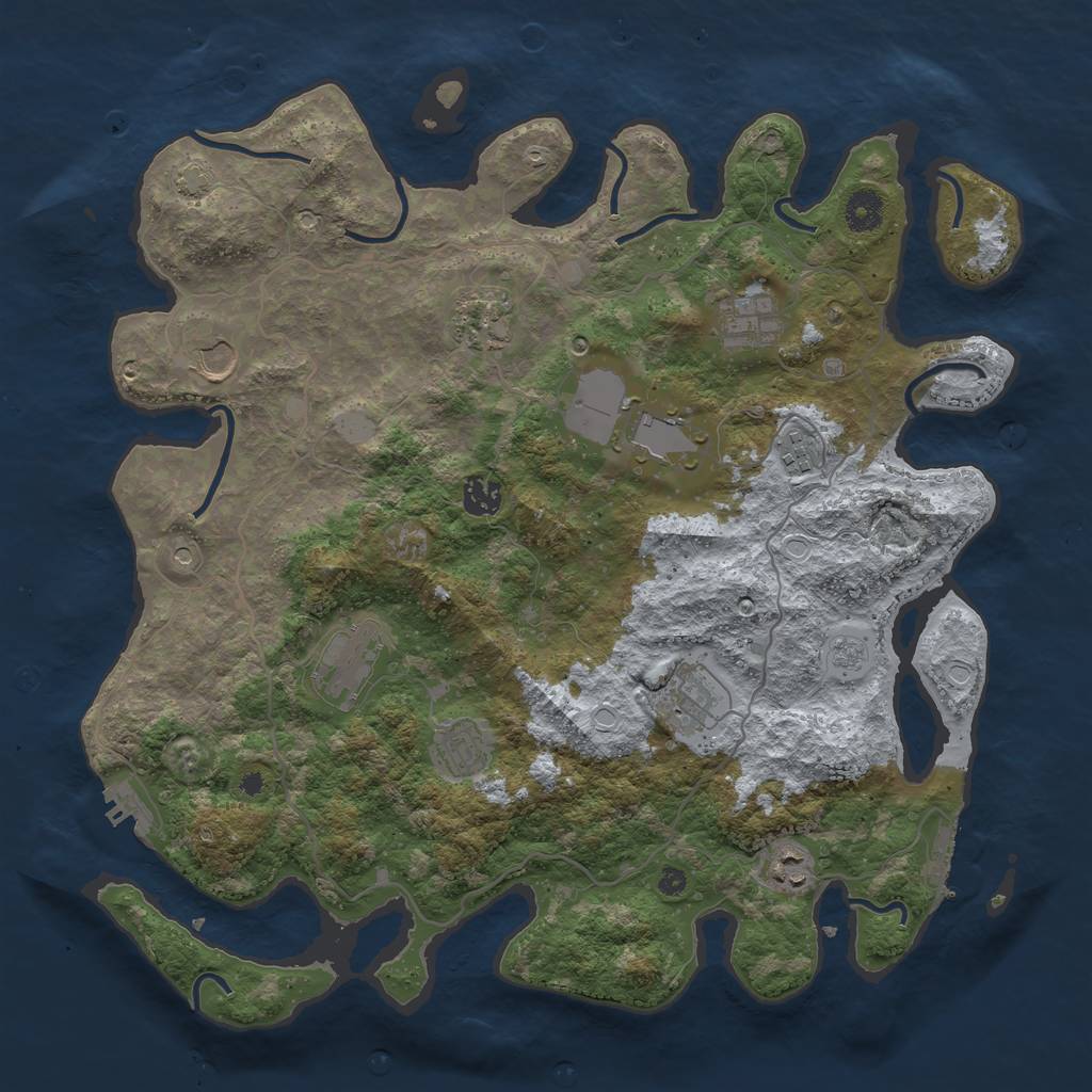 Rust Map: Procedural Map, Size: 4000, Seed: 20020804, 17 Monuments