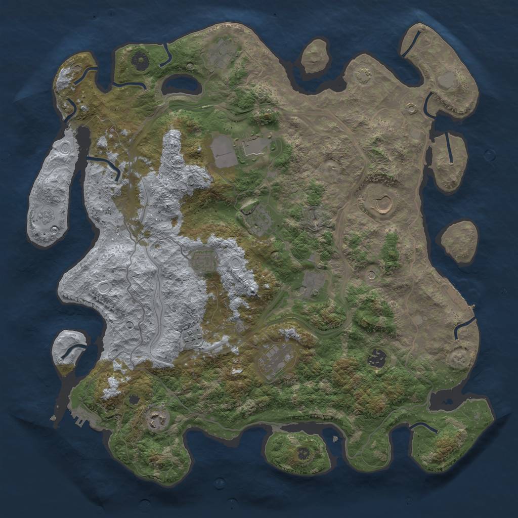 Rust Map: Procedural Map, Size: 4250, Seed: 1608662895, 17 Monuments