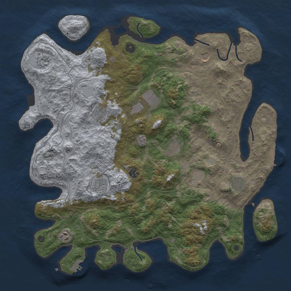 Rust Map: Procedural Map, Size: 4500, Seed: 1467894652, 18 Monuments