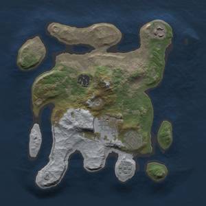 Thumbnail Rust Map: Barren, Size: 2500, Seed: 1940440308, 8 Monuments