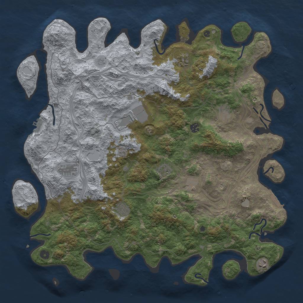 Rust Map: Procedural Map, Size: 4800, Seed: 21, 17 Monuments