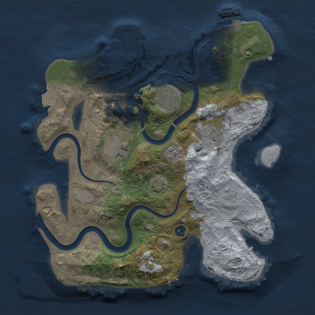 Rust Map: Procedural Map, Size: 2800, Seed: 904965173, 10 Monuments