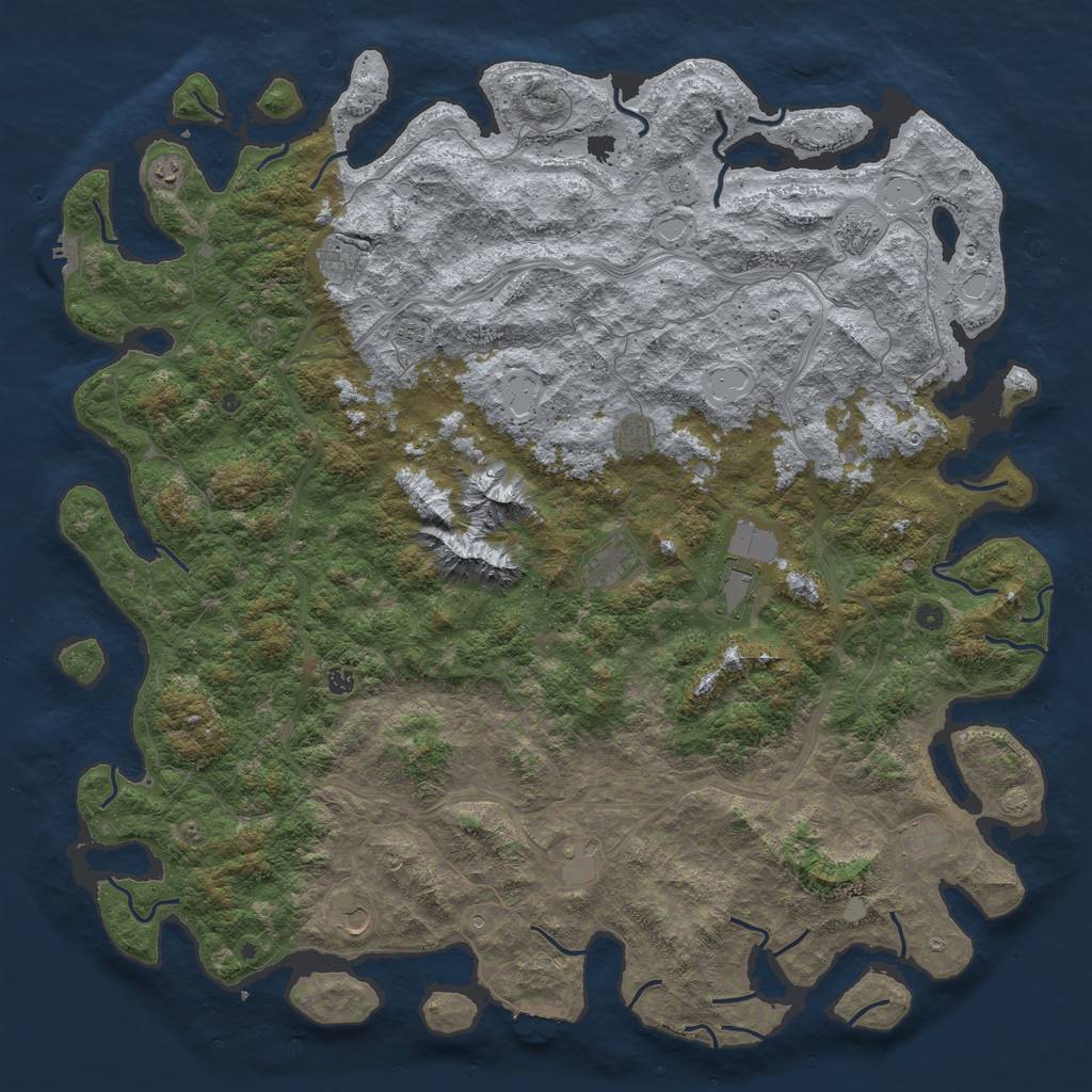 Rust Map: Procedural Map, Size: 6000, Seed: 8812648, 18 Monuments