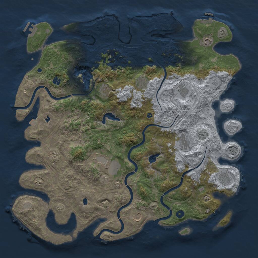 Rust Map: Procedural Map, Size: 4800, Seed: 1579627661, 17 Monuments