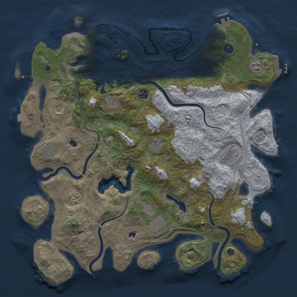 Rust Map: Procedural Map, Size: 4500, Seed: 1677415175, 16 Monuments