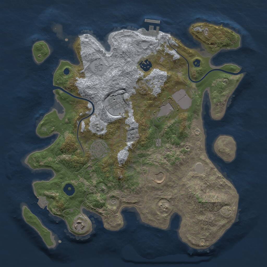 Rust Map: Procedural Map, Size: 3500, Seed: 85313272, 12 Monuments