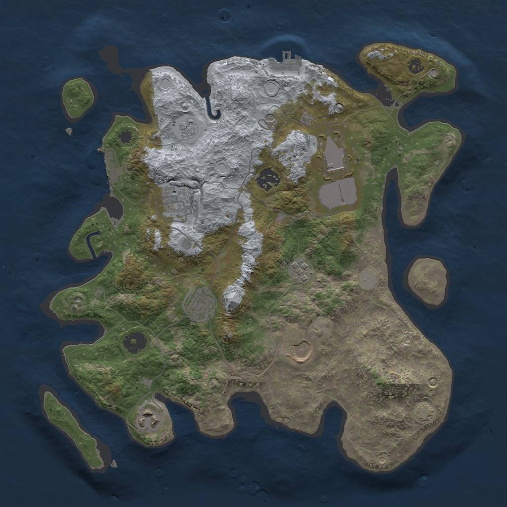 Rust Map: Procedural Map, Size: 3500, Seed: 85313272, 14 Monuments