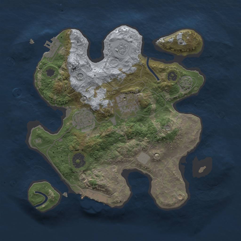Rust Map: Procedural Map, Size: 2500, Seed: 23811746, 9 Monuments