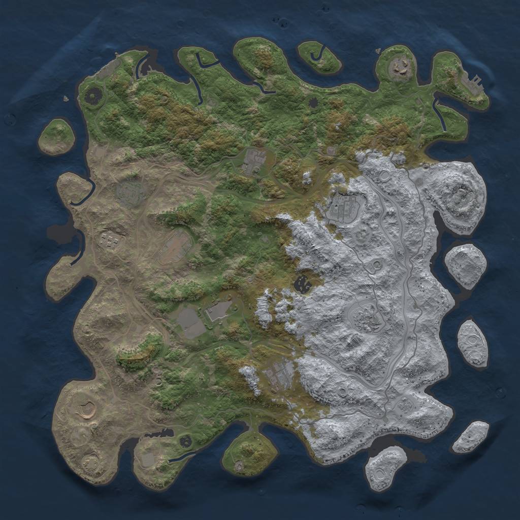 Rust Map: Procedural Map, Size: 4500, Seed: 96156788, 18 Monuments