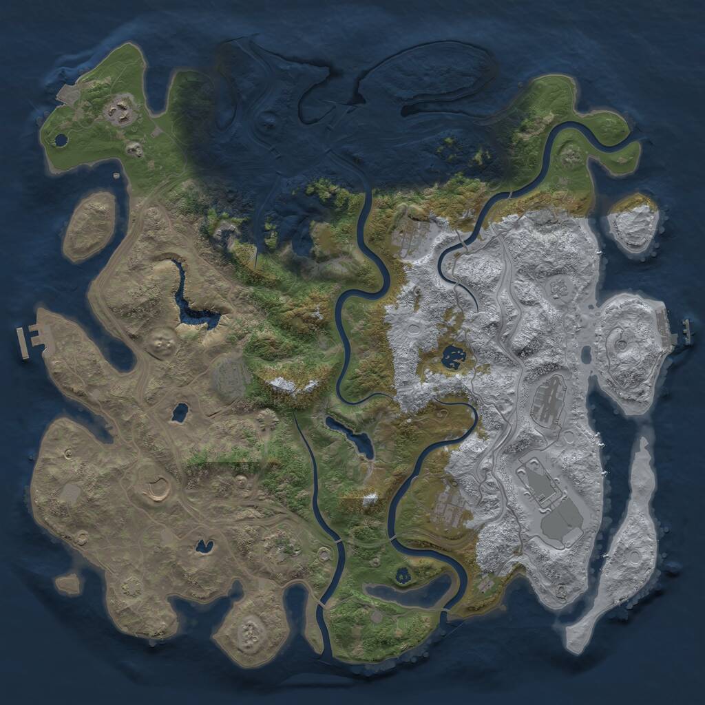 Rust Map: Procedural Map, Size: 4500, Seed: 1578134850, 16 Monuments