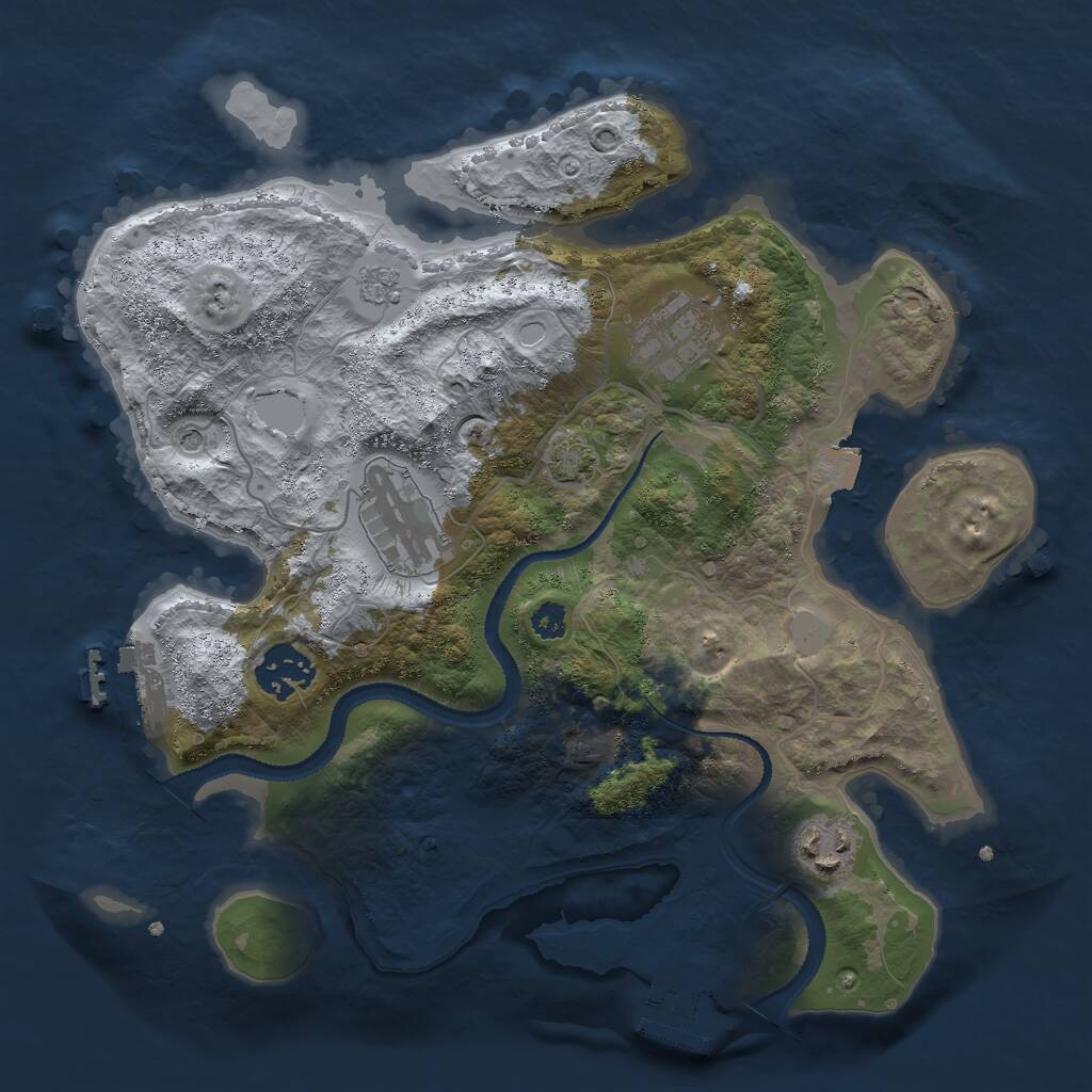 Rust Map: Procedural Map, Size: 3000, Seed: 279916577, 10 Monuments