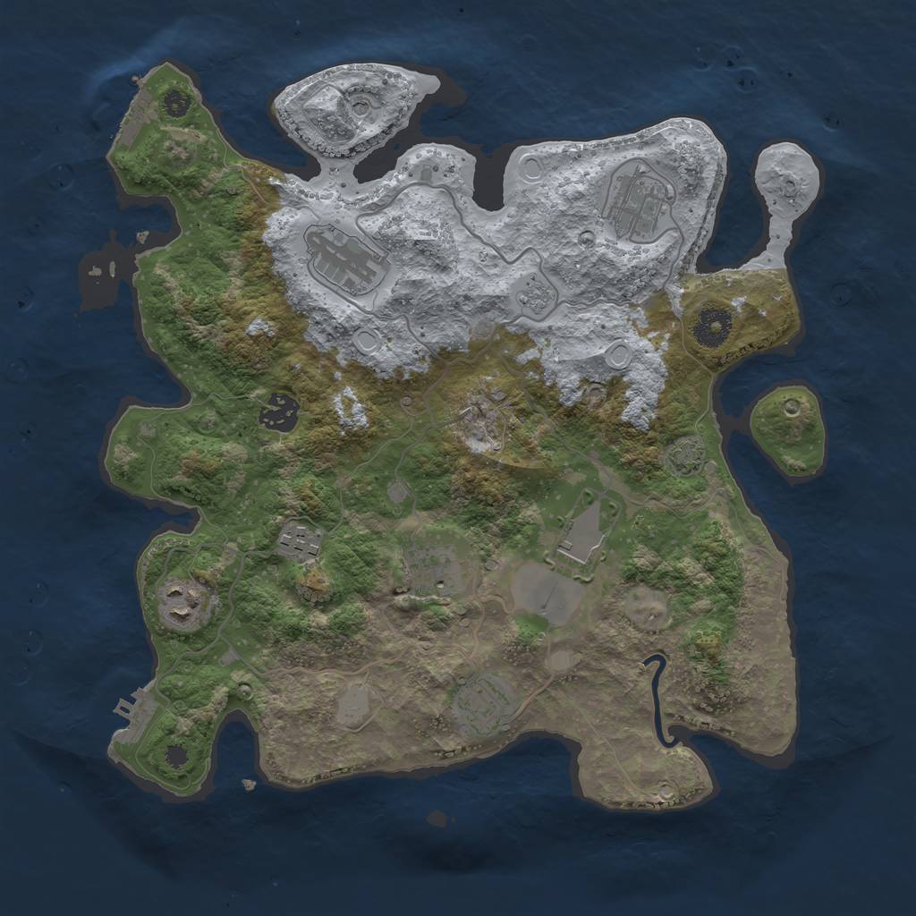 Rust Map: Procedural Map, Size: 3500, Seed: 72103, 15 Monuments