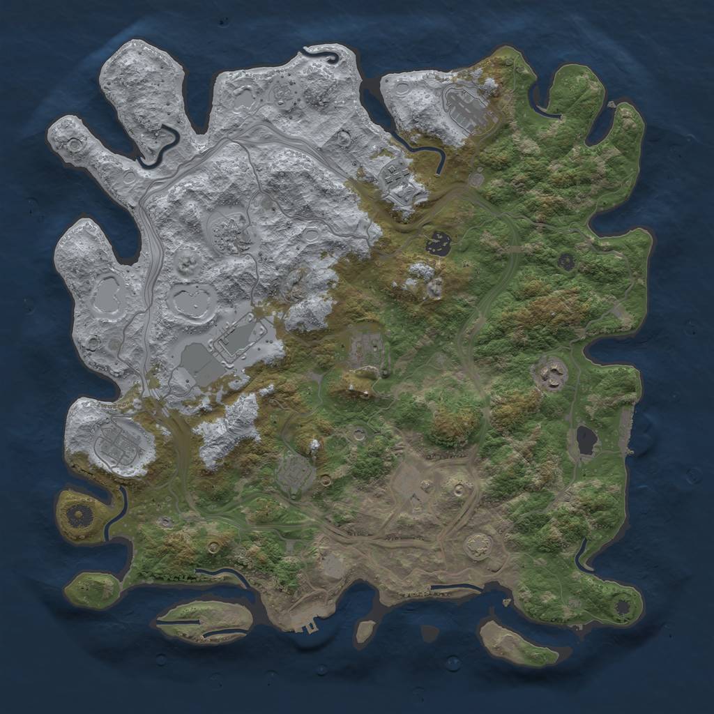 Rust Map: Procedural Map, Size: 4250, Seed: 2202221, 17 Monuments