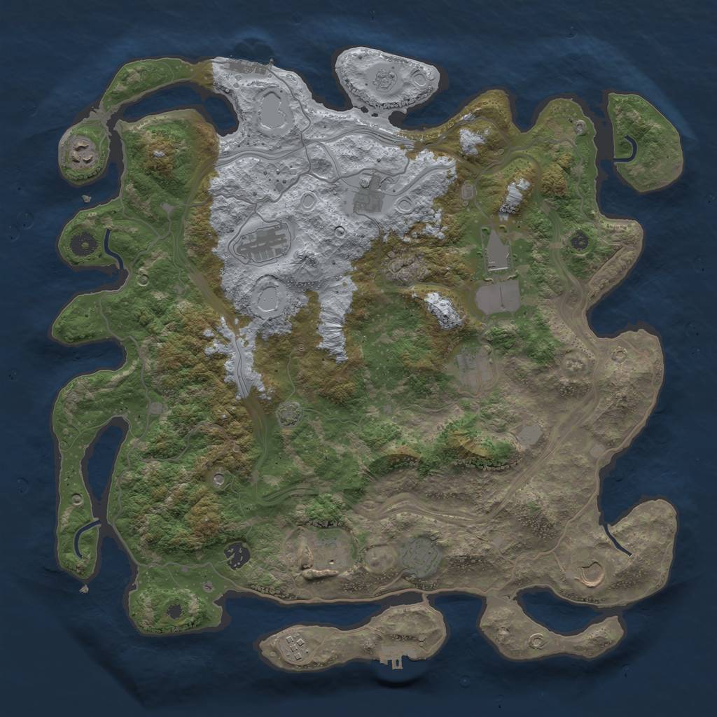 Rust Map: Procedural Map, Size: 4250, Seed: 1064342898, 17 Monuments