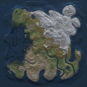 Thumbnail Rust Map: Procedural Map, Size: 3500, Seed: 2134533166, 15 Monuments