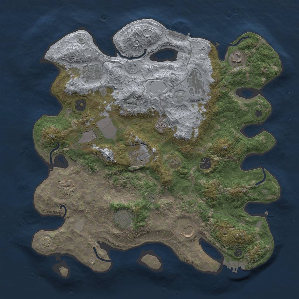 Rust Map: Procedural Map, Size: 3700, Seed: 17769996, 17 Monuments