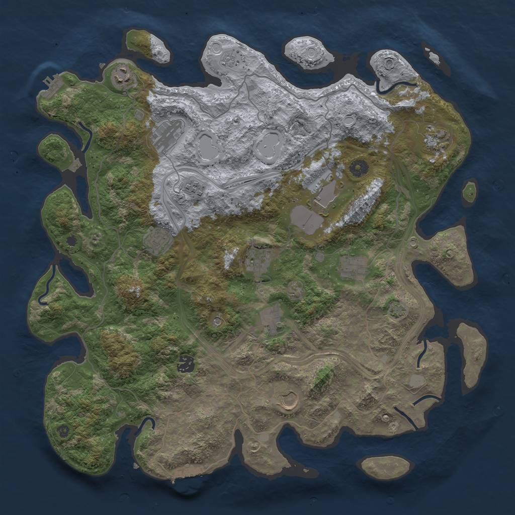 Rust Map: Procedural Map, Size: 4250, Seed: 132601725, 18 Monuments