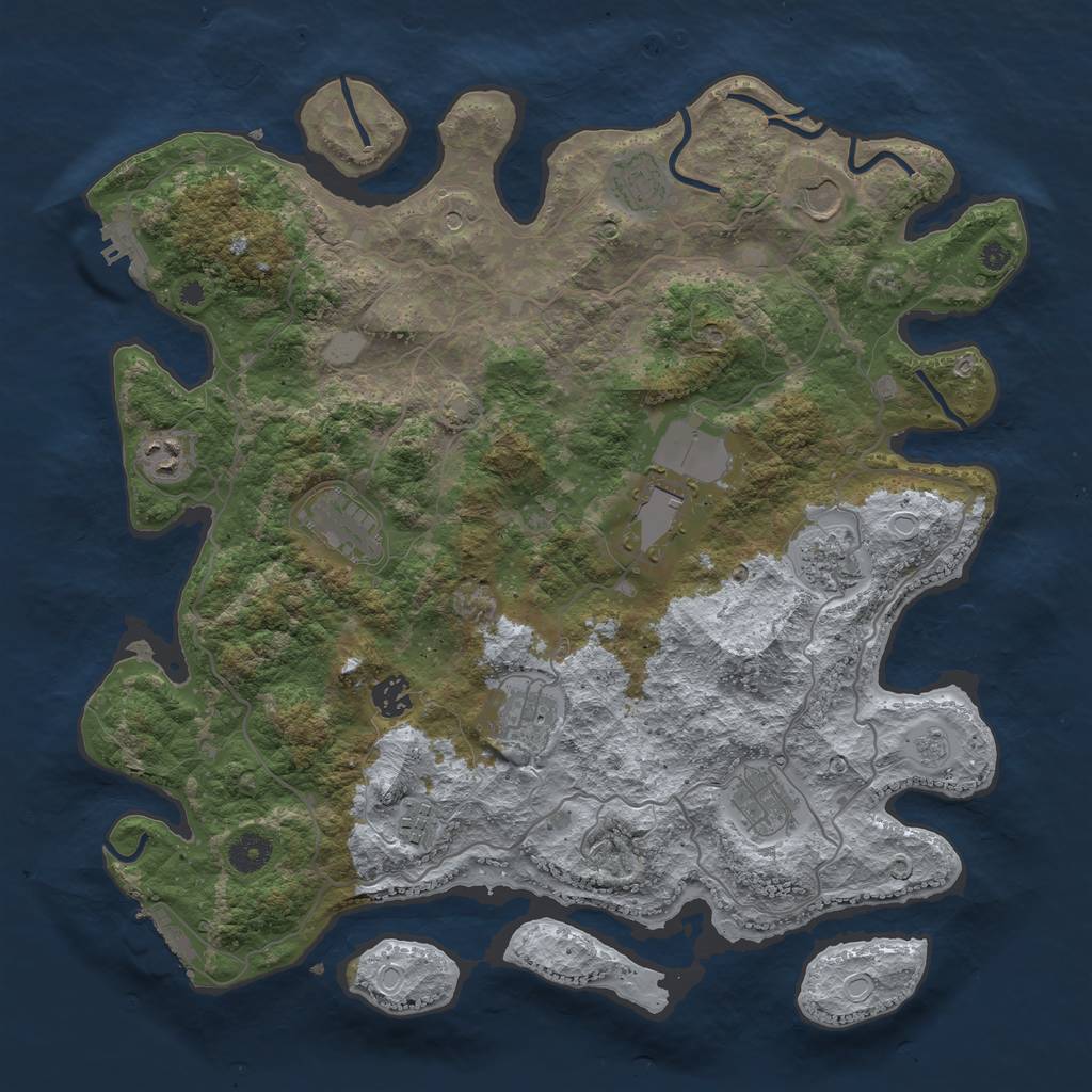 Rust Map: Procedural Map, Size: 4000, Seed: 1636455082, 17 Monuments