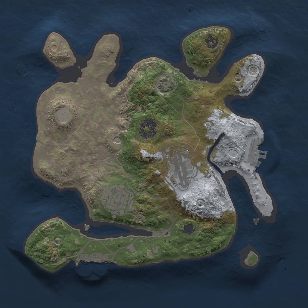 Rust Map: Procedural Map, Size: 2385, Seed: 653465, 9 Monuments