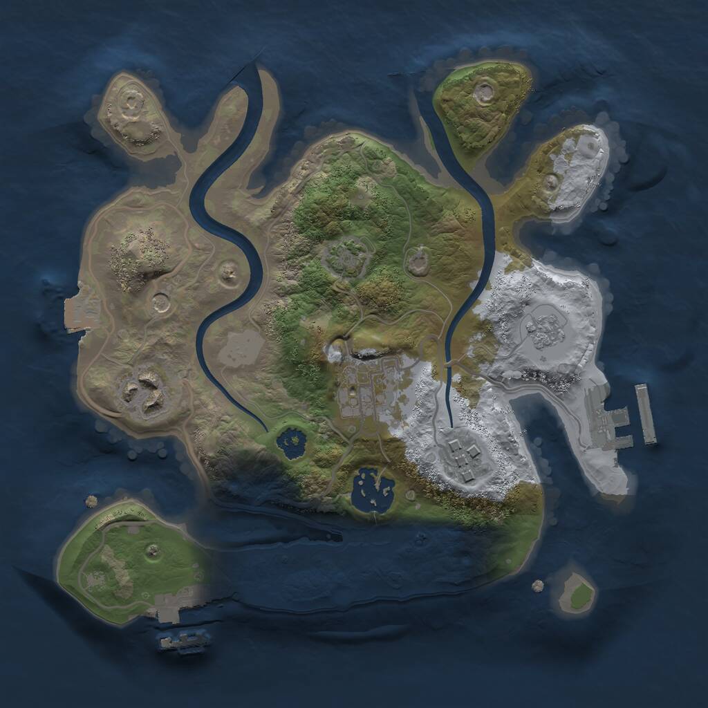 Rust Map: Procedural Map, Size: 2385, Seed: 653465, 10 Monuments
