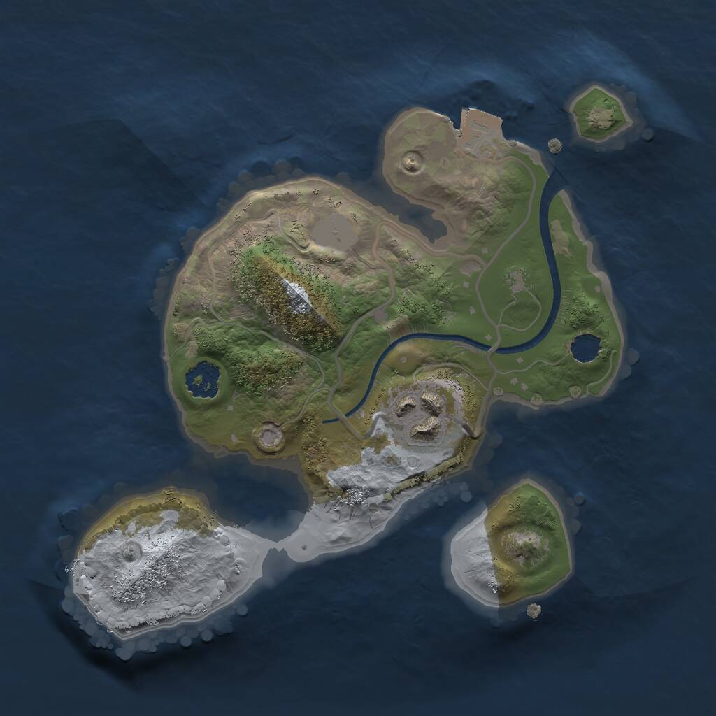 Rust Map: Procedural Map, Size: 2000, Seed: 230504, 2 Monuments