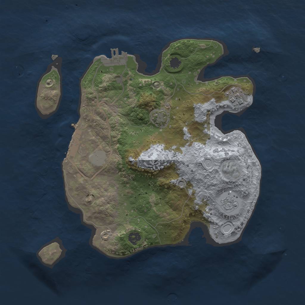 Rust Map: Procedural Map, Size: 2500, Seed: 1775082572, 7 Monuments