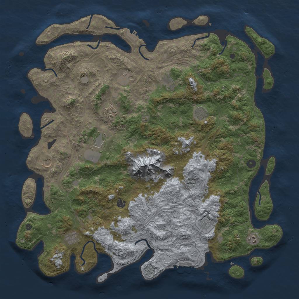 Rust Map: Procedural Map, Size: 5000, Seed: 64204209, 18 Monuments