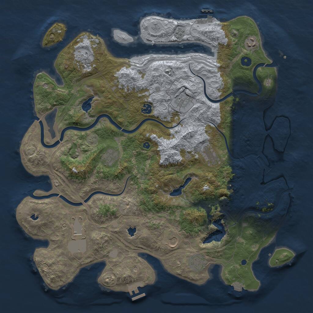 Rust Map: Procedural Map, Size: 4500, Seed: 1679472343, 16 Monuments