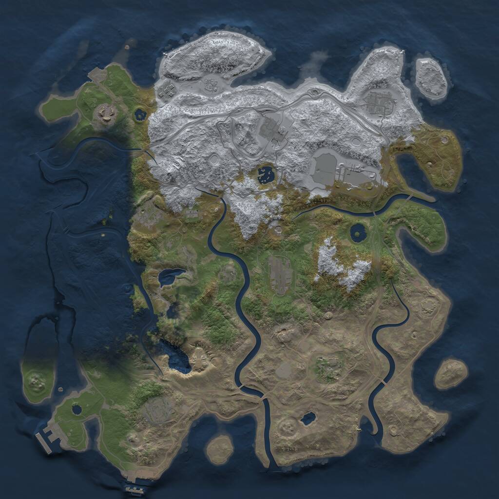 Rust Map: Procedural Map, Size: 4250, Seed: 103, 16 Monuments