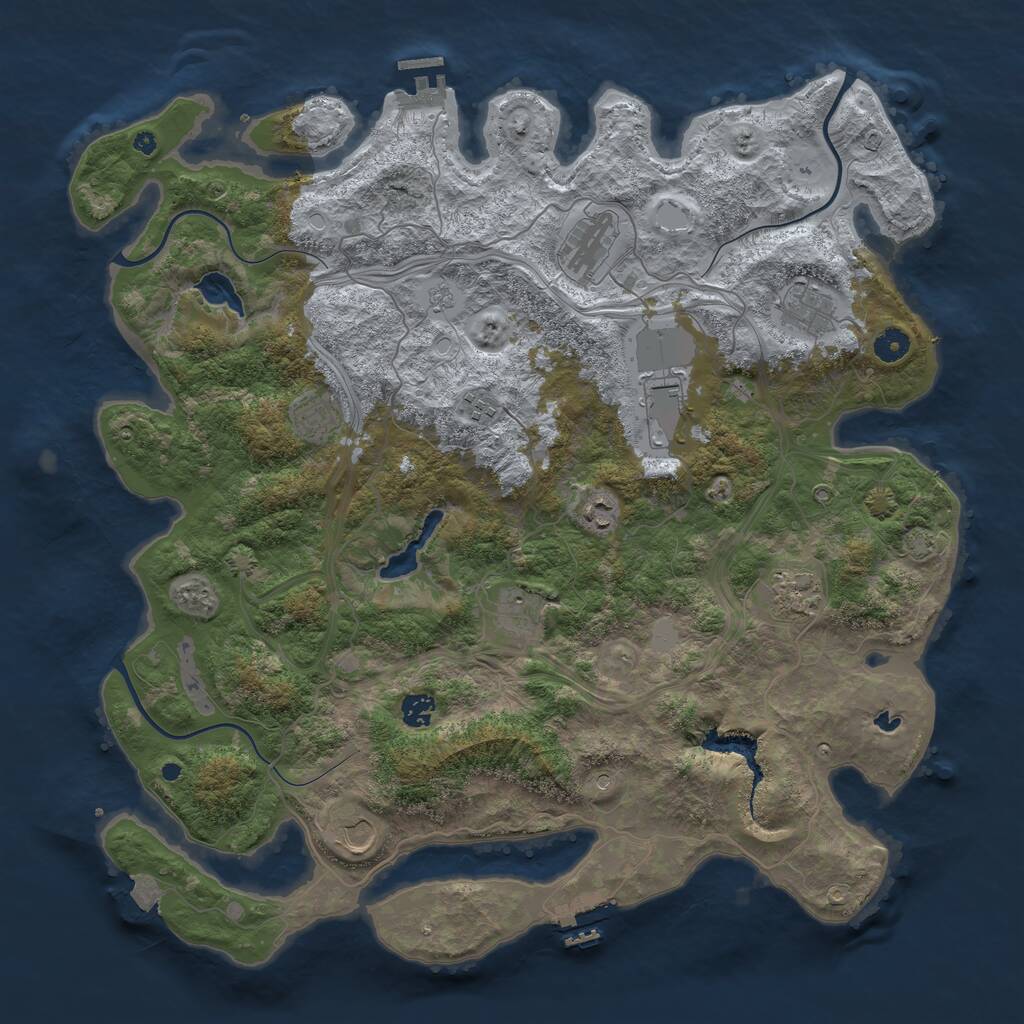 Rust Map: Procedural Map, Size: 4500, Seed: 32025040, 16 Monuments