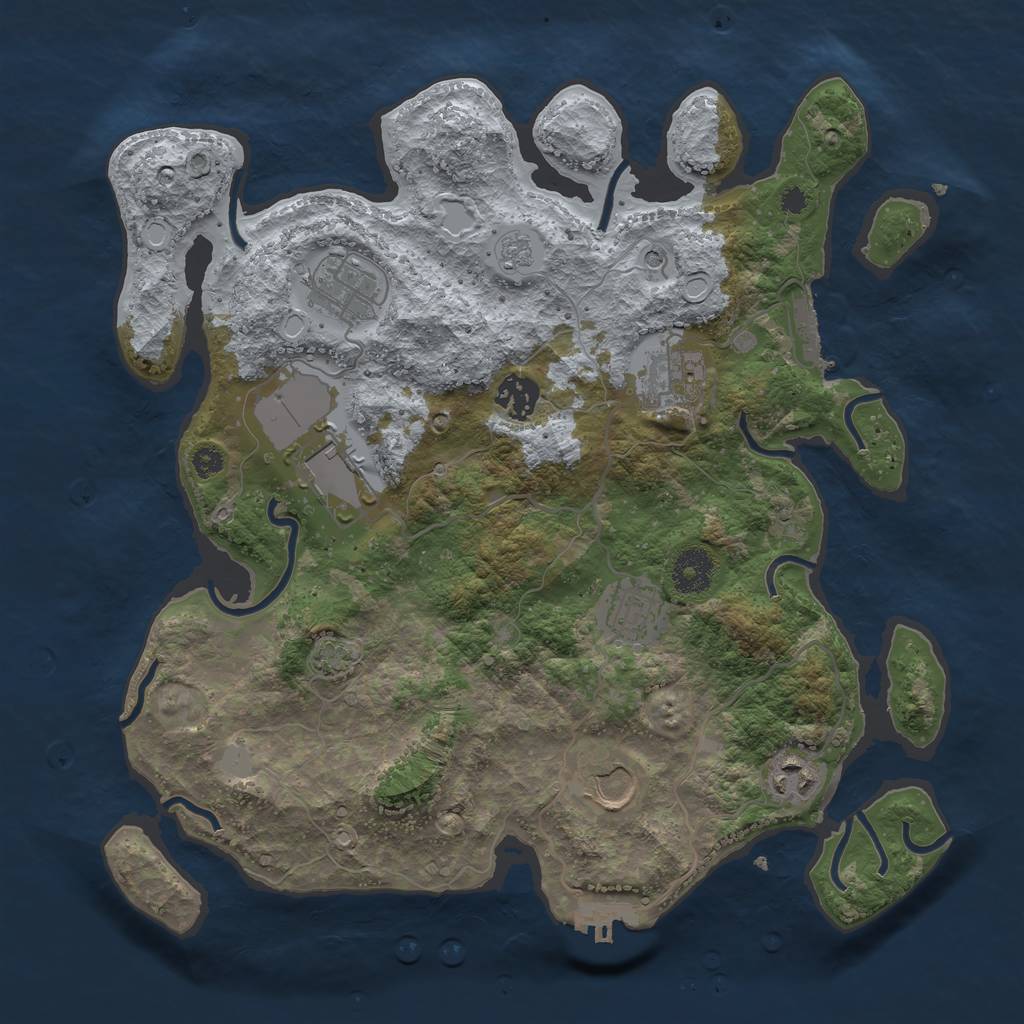 Rust Map: Procedural Map, Size: 3500, Seed: 919314003, 14 Monuments