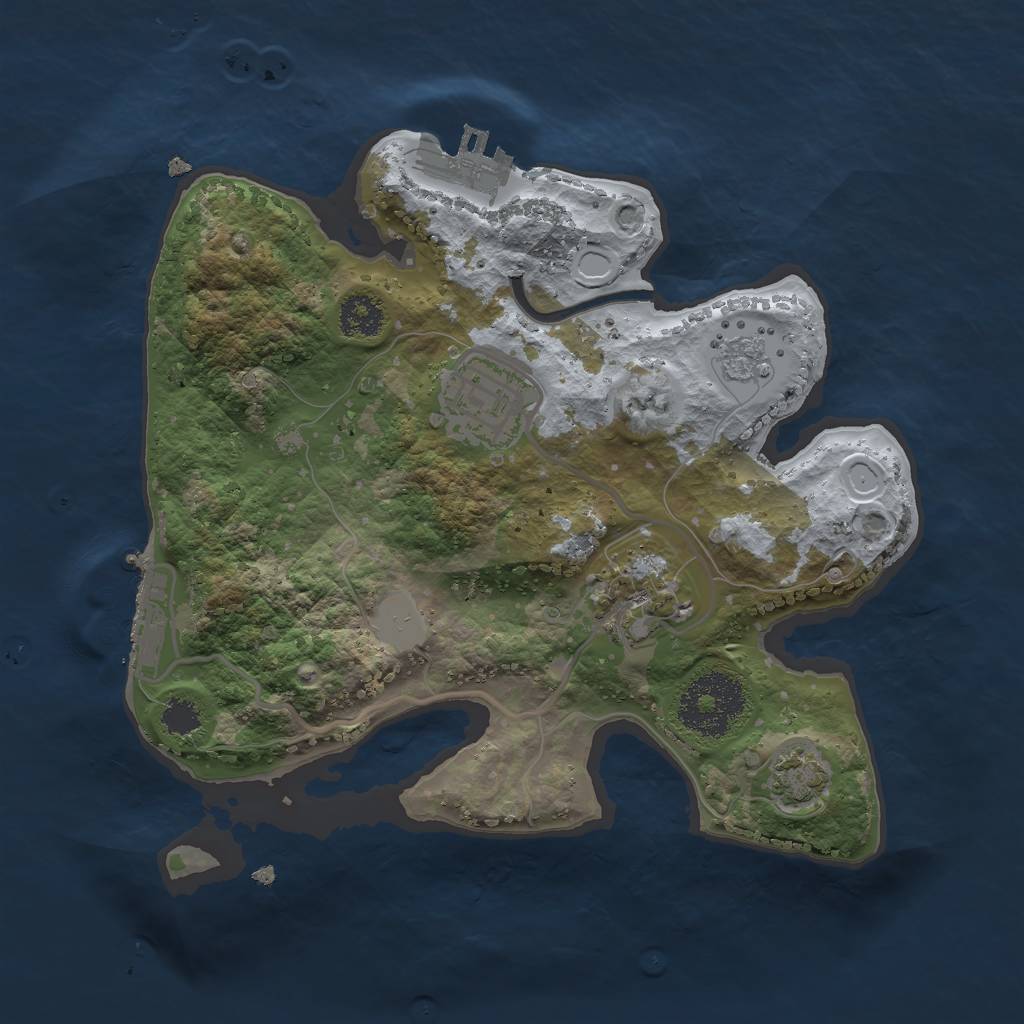Rust Map: Procedural Map, Size: 2385, Seed: 35454, 8 Monuments