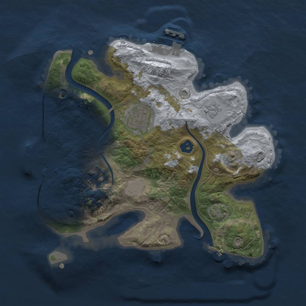 Rust Map: Procedural Map, Size: 2385, Seed: 35454, 7 Monuments