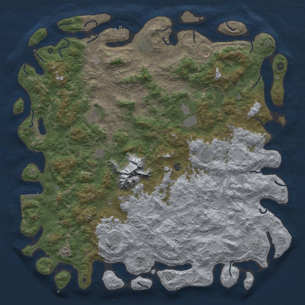 Rust Map: Procedural Map, Size: 6000, Seed: 69419, 18 Monuments