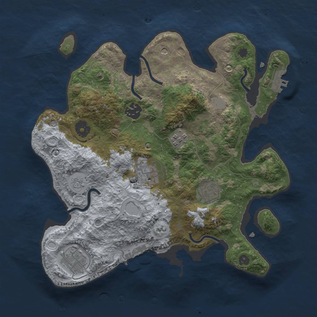 Rust Map: Procedural Map, Size: 3000, Seed: 2015040373, 12 Monuments