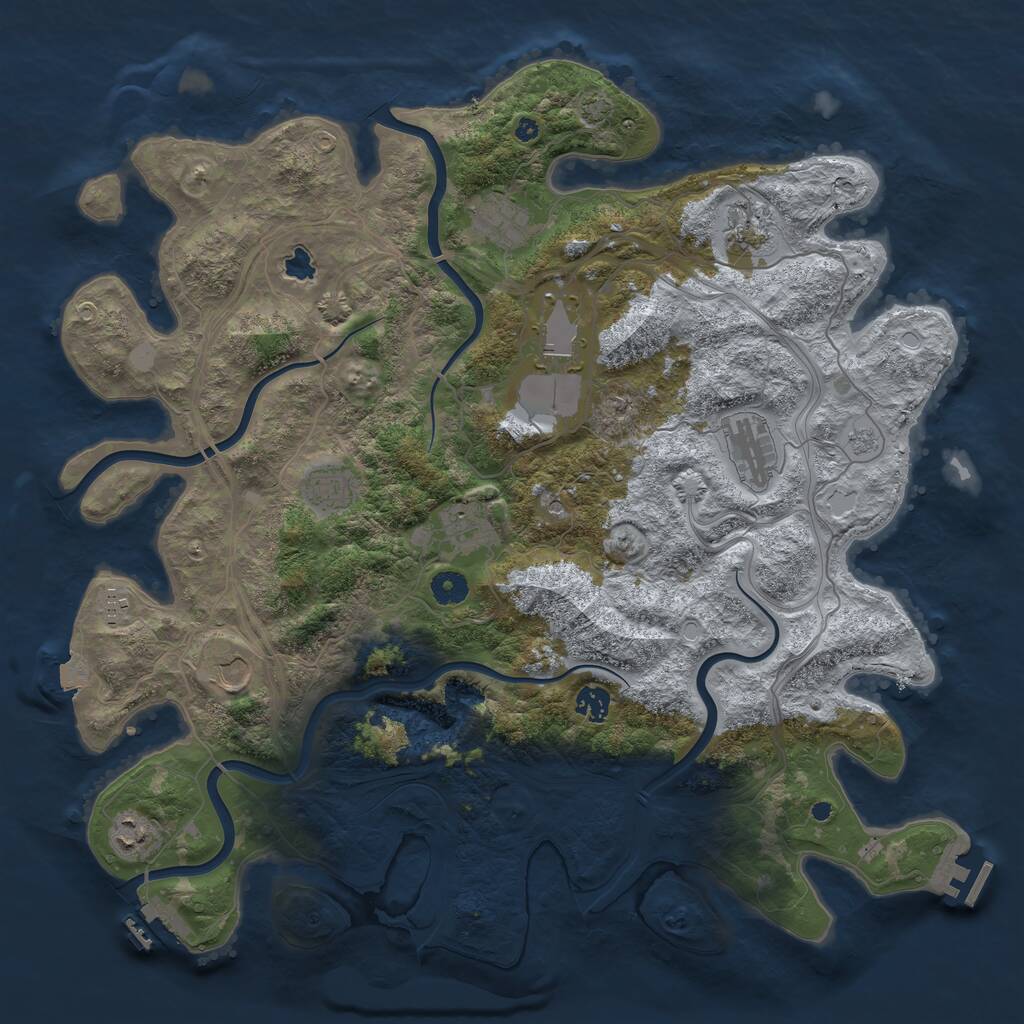 Rust Map: Procedural Map, Size: 4347, Seed: 1029922309, 16 Monuments