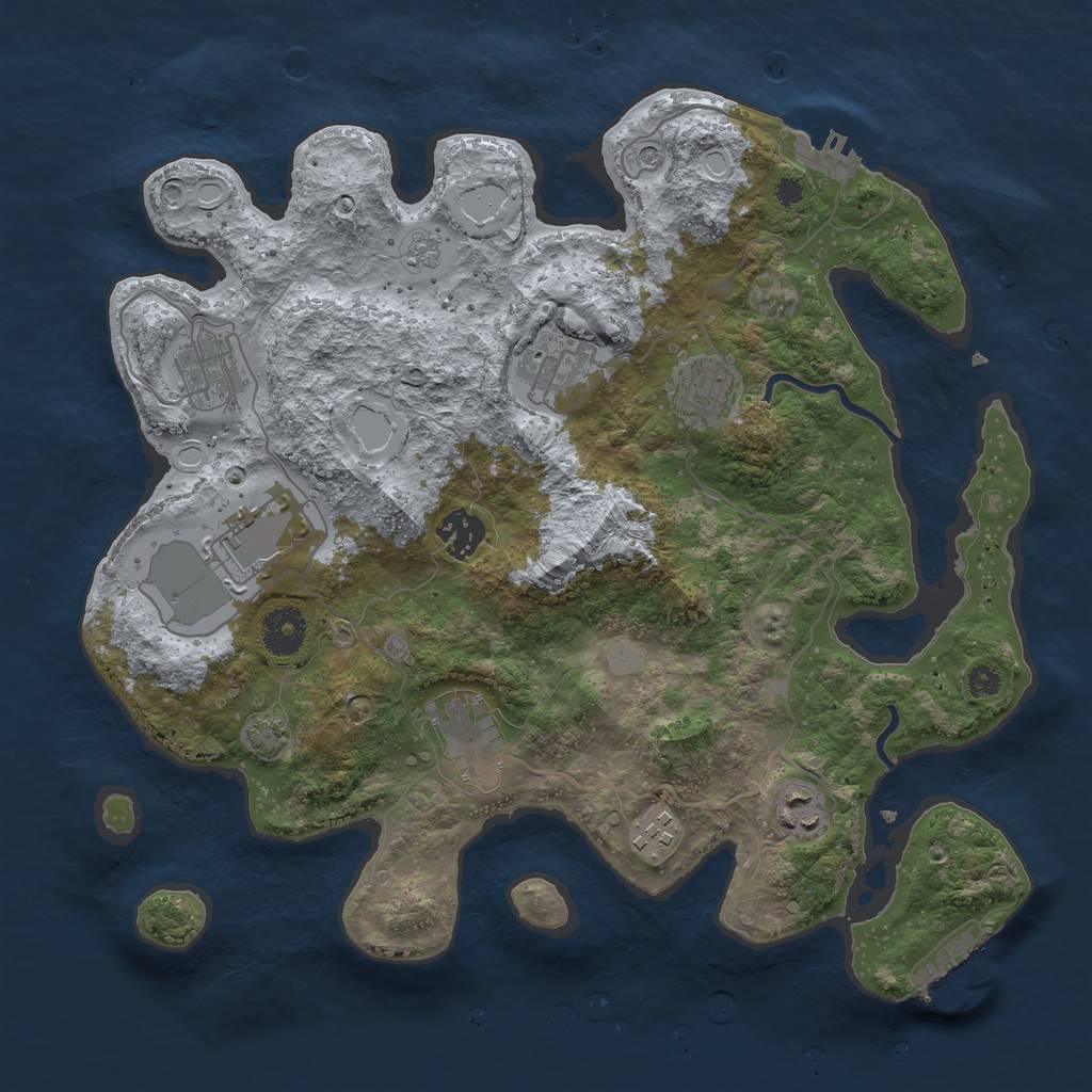 Rust Map: Procedural Map, Size: 3500, Seed: 1773534480, 15 Monuments