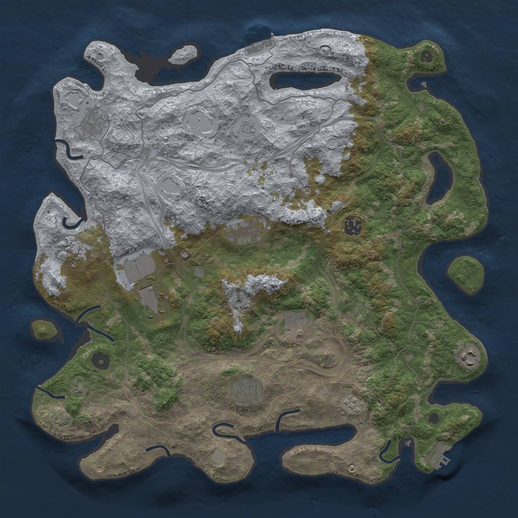 Rust Map: Procedural Map, Size: 4300, Seed: 130679485, 16 Monuments