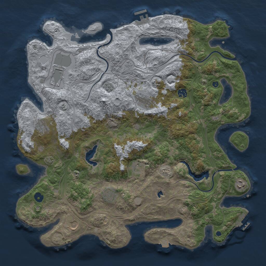 Rust Map: Procedural Map, Size: 4300, Seed: 130679485, 15 Monuments