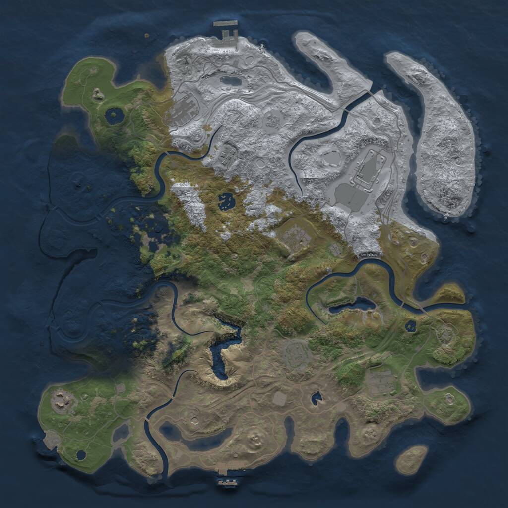 Rust Map: Procedural Map, Size: 4250, Seed: 1458703185, 15 Monuments
