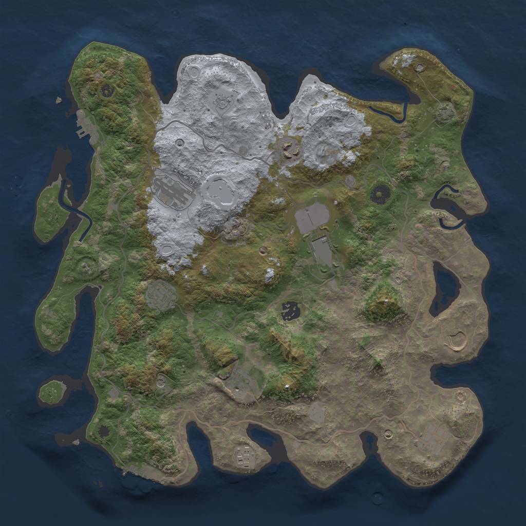 Rust Map: Procedural Map, Size: 4000, Seed: 831419539, 16 Monuments