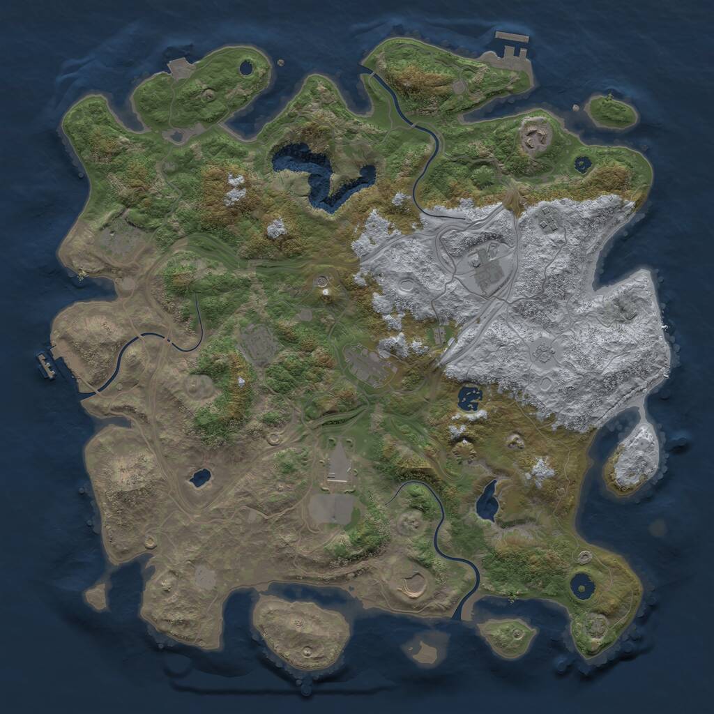 Rust Map: Procedural Map, Size: 4300, Seed: 5052023, 15 Monuments