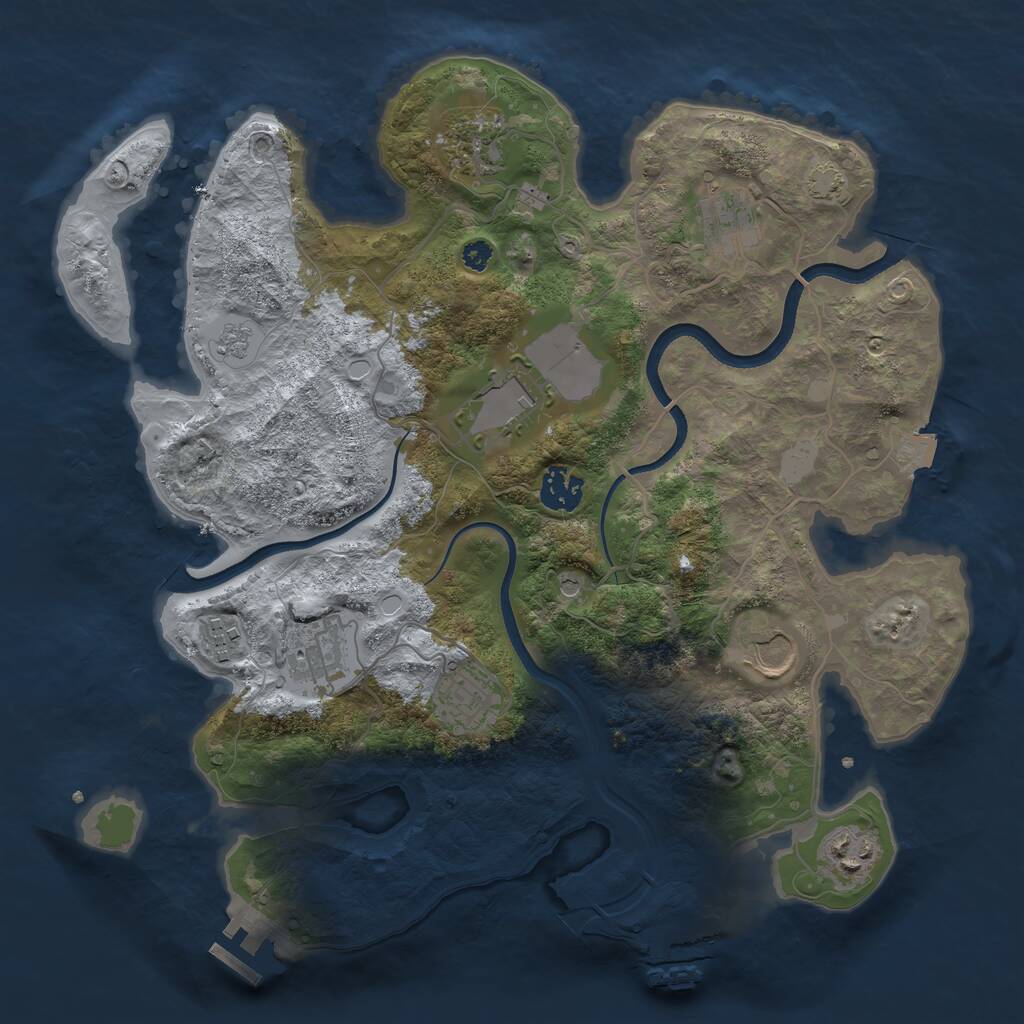 Rust Map: Procedural Map, Size: 3500, Seed: 1478650482, 15 Monuments