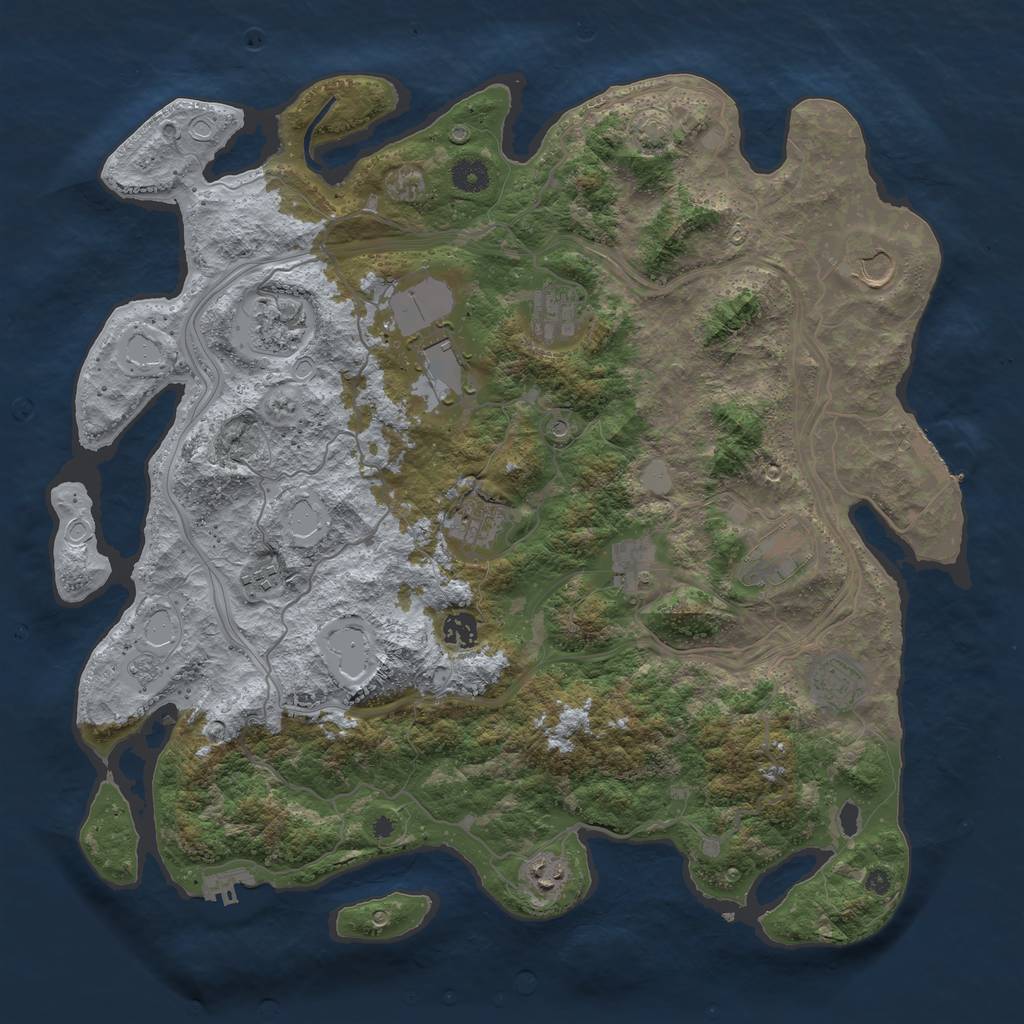 Rust Map: Procedural Map, Size: 4250, Seed: 532147237, 18 Monuments